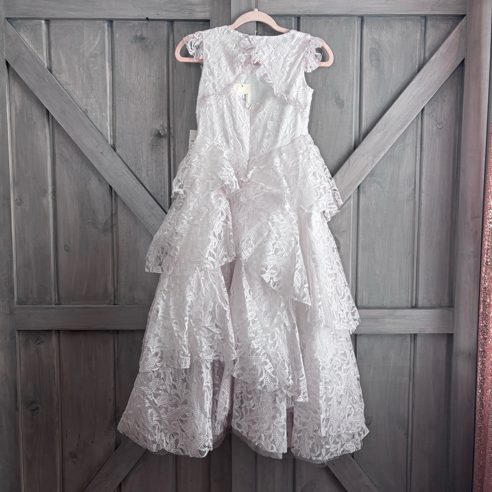 NWT Joyfolie Azalea Dress White Cream Lace Tiered Gown Flower girl wedding - Picture 4 of 10